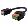 Adaptor USB 2.0 EXSYS EX-49130 USB-B mamă la bloc de borne 5 pini cu buton, 15 cm