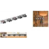Suport Bradas DIY-HG1212 pentru 5 mături și unelte cu șină metalică și cleme cu role