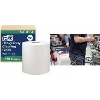 Rolă de lavete de curățenie multifuncționale TORK W1 Premium, 1 strat, albă, 270 m, extra rezistentă, netesută, 710 lavete, 1 rolă (530104)