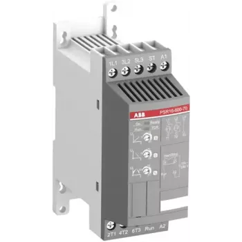 Pornitor progresiv ABB PSR16-600-70, 16 A, 208-600 V AC, comandă 100-240 V AC, trifazat, 7,5 kW la 400 V 1SFA896107R7000