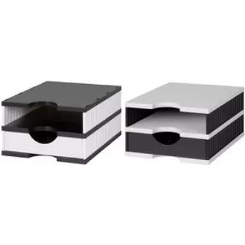 Suport de birou Styro 268-0102.0905S din polistiren, negru/alb