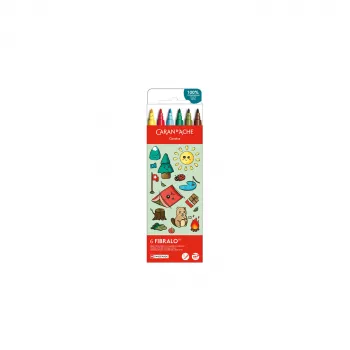 Carioci cu fibră Caran d'Ache Fibralo Kawaii Swiss, set de 6, cerneală pe bază de apă 185.804