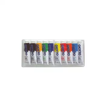 GIOTTO Extra Fine Gouache Paint Set, 10 x 10 ml Aluminum Tubes, Assorted Colours F30190000