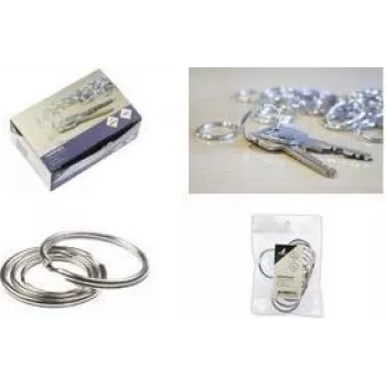 Inel de chei din metal Kangaro, 25 mm diametru, argintiu, 1 bucată K-28125
