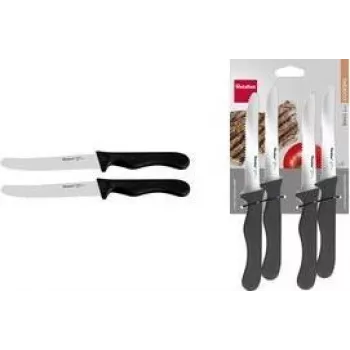 Set de cuțite de gustare Metaltex Basic, 4 piese, mâner negru, oțel inoxidabil 259823001