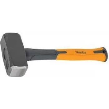 Bradas DIY-HF5100 Club Hammer, 1000 g Head, Anthracite/Orange, 280 mm Fiberglass Handle with Non-Slip TPR Grip, 1 Piece