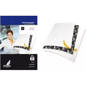 Hârtie carbon KANGARO K-7800966 DIN A4+ 10 file neagră 210 x 310 mm pentru mașini de scris