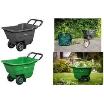 Roabă de grădină Bradas HANDY-GO 90 L verde, capacitate 150 kg, cuvă din plastic, cadru din oțel, roată pneumatică TQ-WB090GR