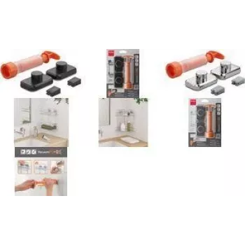 Set de cârlige Metaltex VacuumFix crom din plastic, montare fără găurire - 1 set 404999000