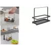 Suport pentru condimente Metaltex Tokyo LAVA cu mâner de transport, metal acoperit negru mat 352912000
