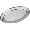 Platou de servire oval Metaltex, oțel inoxidabil, lustruit cu luciu înalt, lățime 300 mm, argintiu, rezistent la mașina de spălat vase, 1 bucată 690715010