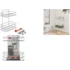 Suport dublu pentru prosoape cu raft Metaltex Reflex LUXY, montaj cu ventuză VacuumFix, argintiu 403342000