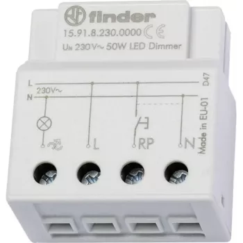 Dimmer electronic Finder 230V AC max 50W LED pentru șină DIN 15.91.8.230.0000