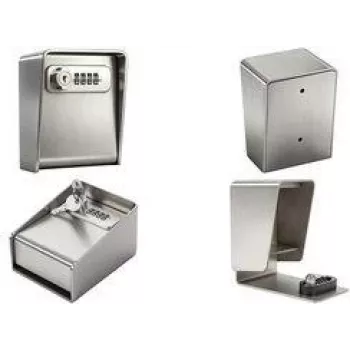Mini seif pentru chei PAVO din oțel inoxidabil pentru 1 cheie, argintiu, lacăt cu combinație din 4 cifre 8025862