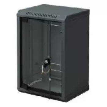 Carcasă de perete Triton 10 inch 6U adâncime 300 mm, ușă din sticlă, neagră RAL 9005 RBA-06-AS3-BAX-C1
