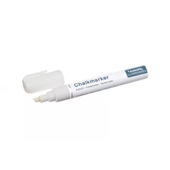 Marker pentru cretă EUROPEL 6 mm, alb, vârf rotund/teșit, blister (1 buc.) 356505