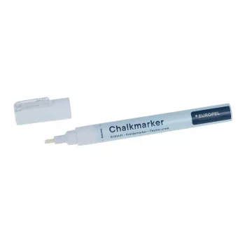 Marker pentru cretă EUROPEL 3 mm, alb, vârf rotund sau teșit, blister (1 buc.) 356508