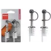 Turnător de sticlă din oțel inoxidabil Metaltex, set de 2 cu dopuri PE, turnare controlată pentru ulei, oțet, dressinguri 257100080