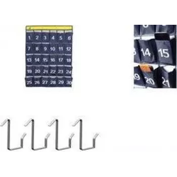 Organizator de perete pentru smartphone Kangaro cu 30 buzunare numerotate, material textil gri, montabil pe perete (K-01501)