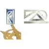 Set de linii din oțel inoxidabil KANGARO K-760000, 4 piese, 15/30/45/60 cm, spate din plută