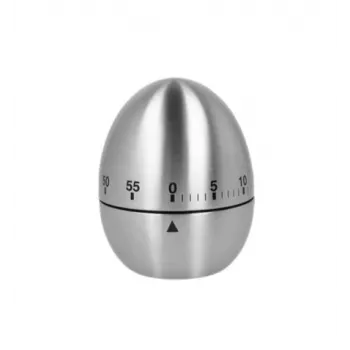Temporizator mecanic pentru ouă Metaltex, în formă de ou, oțel inoxidabil, 60 minute, argintiu 259221000