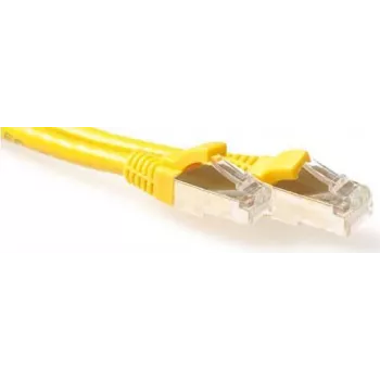 Cablu patch ACT galben 10m S/FTP CAT6A cu protecție anti-agățare a clemei RJ45 FB6810