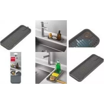 Organizator de chiuvetă din silicon Metaltex Tidy-Mat, gri, 230 mm 320490000