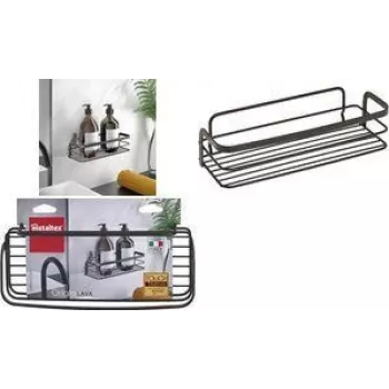 Raft de perete cu 1 nivel Metaltex Origin LAVA, metal cu acoperire Touch-Therm, negru 401104000