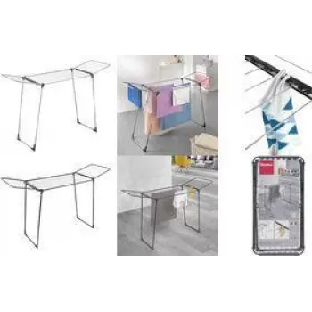 Uscător de rufe cu aripi Metaltex Hydra ONYX, negru mat, lungime de uscare 20 m, oțel cu acoperire epoxidică 407937000