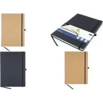 Caiet KANGARO K-552161 A4 liniat kraft, 96 de file, copertă rigidă PU, hârtie chamois