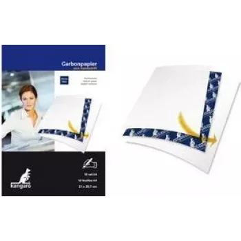 Hârtie carbon KANGARO K-7900086, DIN A4, 10 file, albastră, 210 x 297 mm, pentru scriere de mână