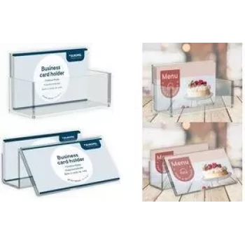 Suport pentru cărți de vizită EUROPEL, 1 compartiment, polistiren transparent, pentru cărți de până la 55 x 95 mm, 1 bucată (350090)