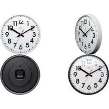 Ceas de perete cu cuarț NEXTIME NXT 260 mm cadran alb cifre negre carcasă din plastic 7308WI