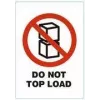 Etichete de avertizare RILLPRINT DO NOT TOP LOAD cu adeziv permanent, alb cu text roșu/negru, 74 x 105 mm, 500 etichete pe rolă 76950