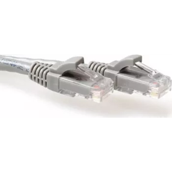 Cablu patch ACT IB3052 CAT6A U/UTP cu protecție anti-agățare a clemei, 0,25 m, gri