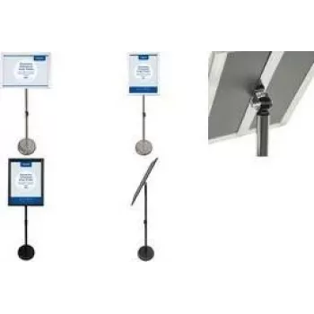 Stand de informare economy EUROPEL cu ramă pentru afiș, DIN A3, aluminiu argintiu anodizat, profil de 25 mm 355046
