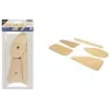 Set de spatule din lemn pentru lut Kangaro, 5 piese pentru modelare, răzuire și netezirea lutului sau porțelanului (K-840101)
