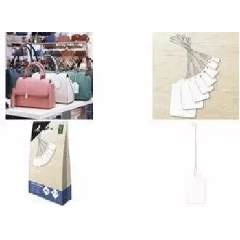 Etichete de marfă KANGARO K-700102 din carton alb cu inel de agățare, 15 x 24 mm, 500 bucăți
