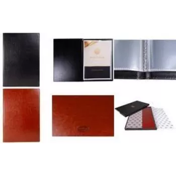 MULTO Hannibal A4 Display Book, 10 Pockets, Black Synthetic Leather Cover MU-202021