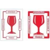 Etichete de avertizare fragil RILLPRINT 76810, adeziv permanent, alb/roșu, 74 x 105 mm, 500 etichete pe rolă