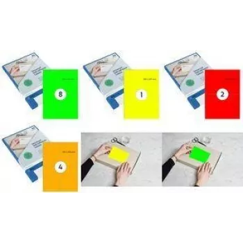 RILLPRINT B84023 Fluorescent Self-Adhesive Labels A5 210 x 148 mm Green 1 Sheet