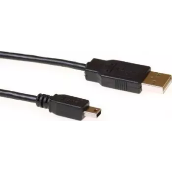 Cablu USB 2.0 ACT SB2413, 3 m, USB-A tată la Mini-USB B tată, negru