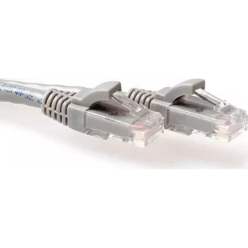 Cablu patch U/UTP CAT6 cu protecție anti-agățare a clemei ACT, gri, 0,25 m, cu conectori RJ45 (IS8052)