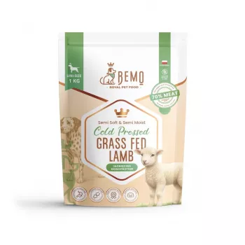 Hrană uscată pentru câini presată la rece BEMO cu miel de la oi hrănite cu iarbă 1kg