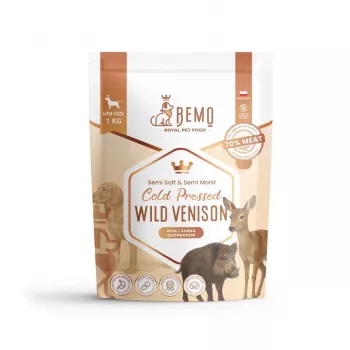 Hrană uscată pentru câini presată la rece BEMO cu carne de vânat - 1kg