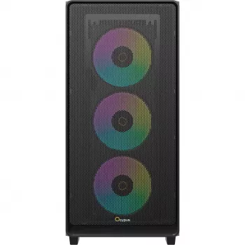 Carcasă PC Mid-Tower Ocypus Gamma C60 ARGB – sticlă călită, neagră