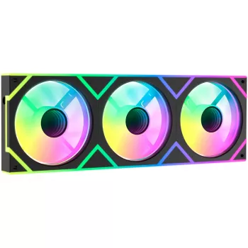 Ventilator OCYPUS Gamma F36 ARGB Reverse Blade 120 mm PWM pachet de 3, negru