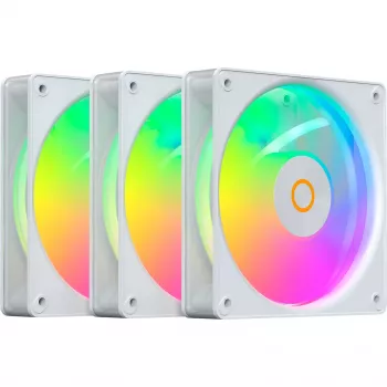 Ventilator carcasă OCYPUS Gamma F12 Elite ARGB alb, set de 3, 120 mm