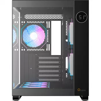 Carcasă Mid-Tower Ocypus Iota C70 ARGB neagră cu geam panoramic