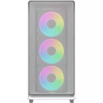 Carcasă Mid-Tower Ocypus Gamma C60 ARGB albă cu sticlă securizată
